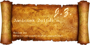 Janicsek Zoltán névjegykártya