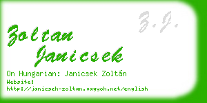 zoltan janicsek business card